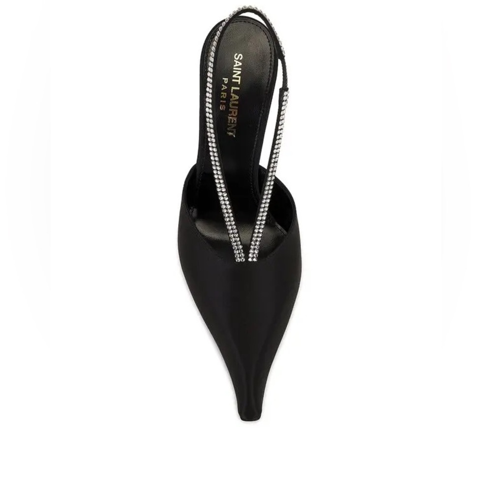 SAINT LAURENT Chacha Pump in Nero & Crystal Velvet New in Box! - Picture 4 of 16